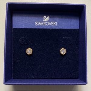 Swarovski Gold and Crystal Stud Earrings